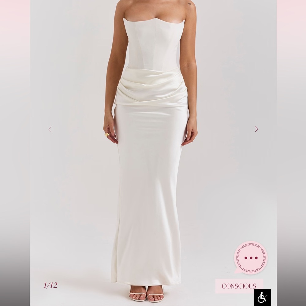 House of CB Strapless White Dress